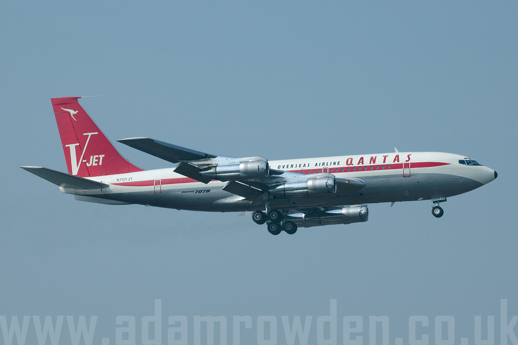 Photo of Qantas (John Travolta) Boeing 707-138B N707JT (cn 18740/388) at London Stansted Airport (STN) on 28th March 2007