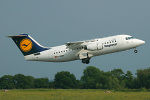 Photo of Lufthansa Regional (opb Cityline) British Aerospace Avro RJ85 D-AVRF (cn E2269) at Manchester Ringway Airport (MAN) on 9th June 2007