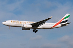 Photo of Emirates Airbus A330-243 A6-EAQ (cn 518) at Newcastle Woolsington Airport (NCL) on 6th March 2009