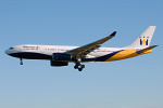 Photo of Monarch Airlines Airbus A330-243 G-EOMA (cn 265) at Newcastle Woolsington Airport (NCL) on 23rd May 2009